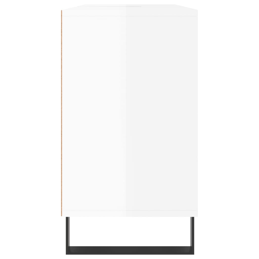 Bathroom Cabinet High Gloss White 80x33x60 cm Engineered Wood