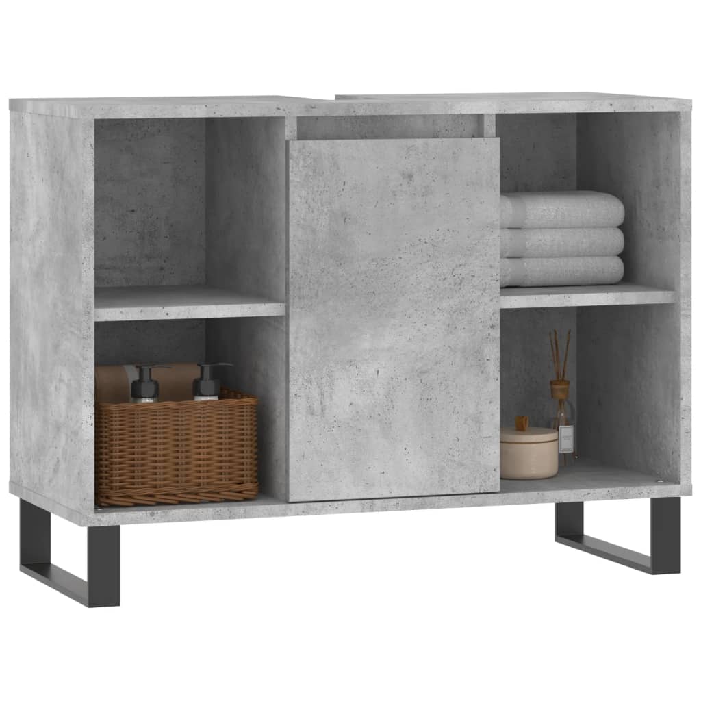 Bathroom Cabinet Concrete Grey 80x33x60 cm Engineered Wood
