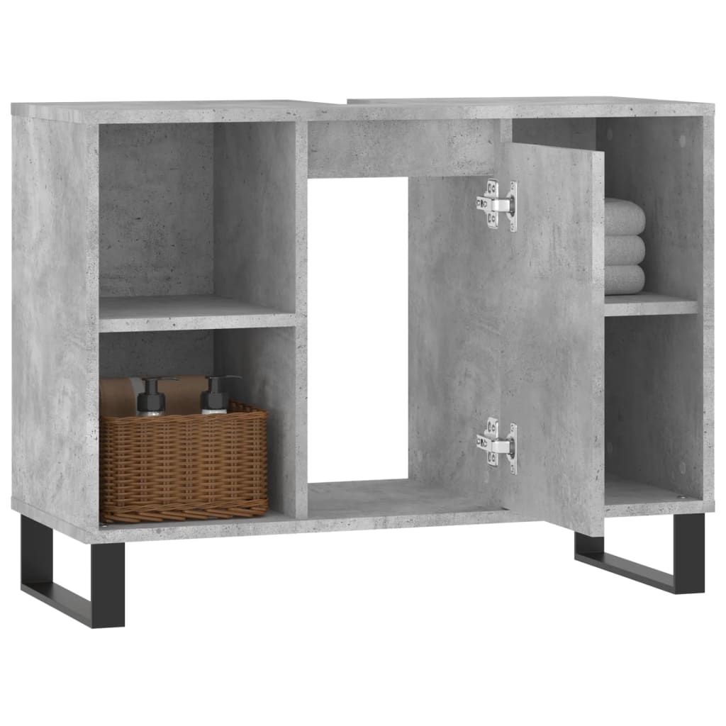 Bathroom Cabinet Concrete Grey 80x33x60 cm Engineered Wood