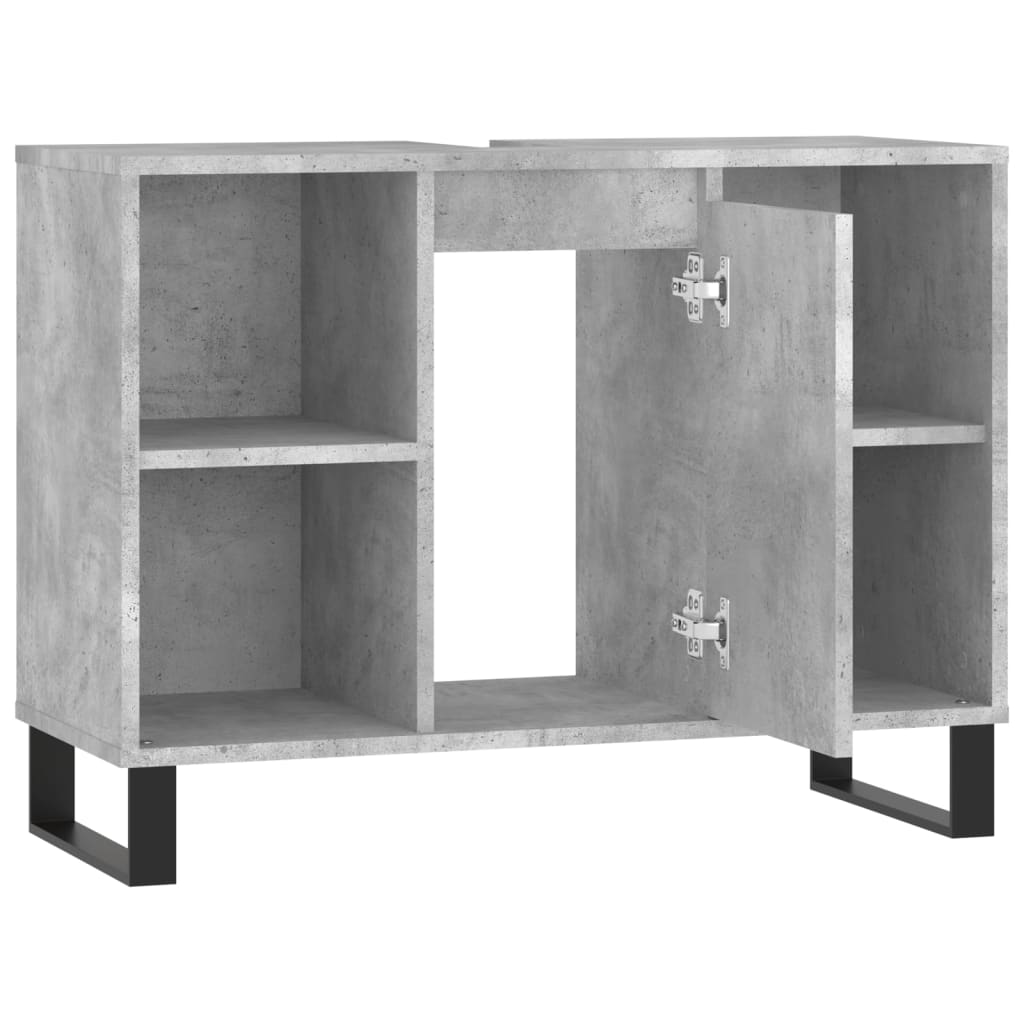 Bathroom Cabinet Concrete Grey 80x33x60 cm Engineered Wood
