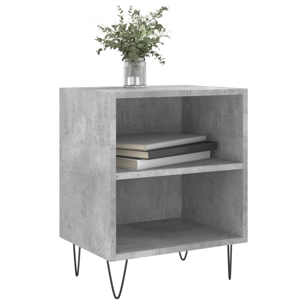 Bedside Cabinet Concrete Grey 40x30x50 cm Engineered Wood
