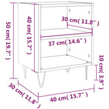 Bedside Cabinet Concrete Grey 40x30x50 cm Engineered Wood