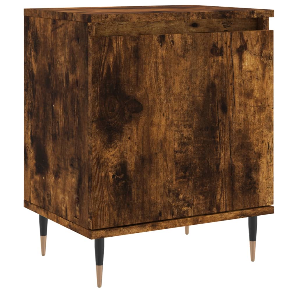 Bedside Cabinet Smoked Oak 40x30x50 cm Engineered Wood
