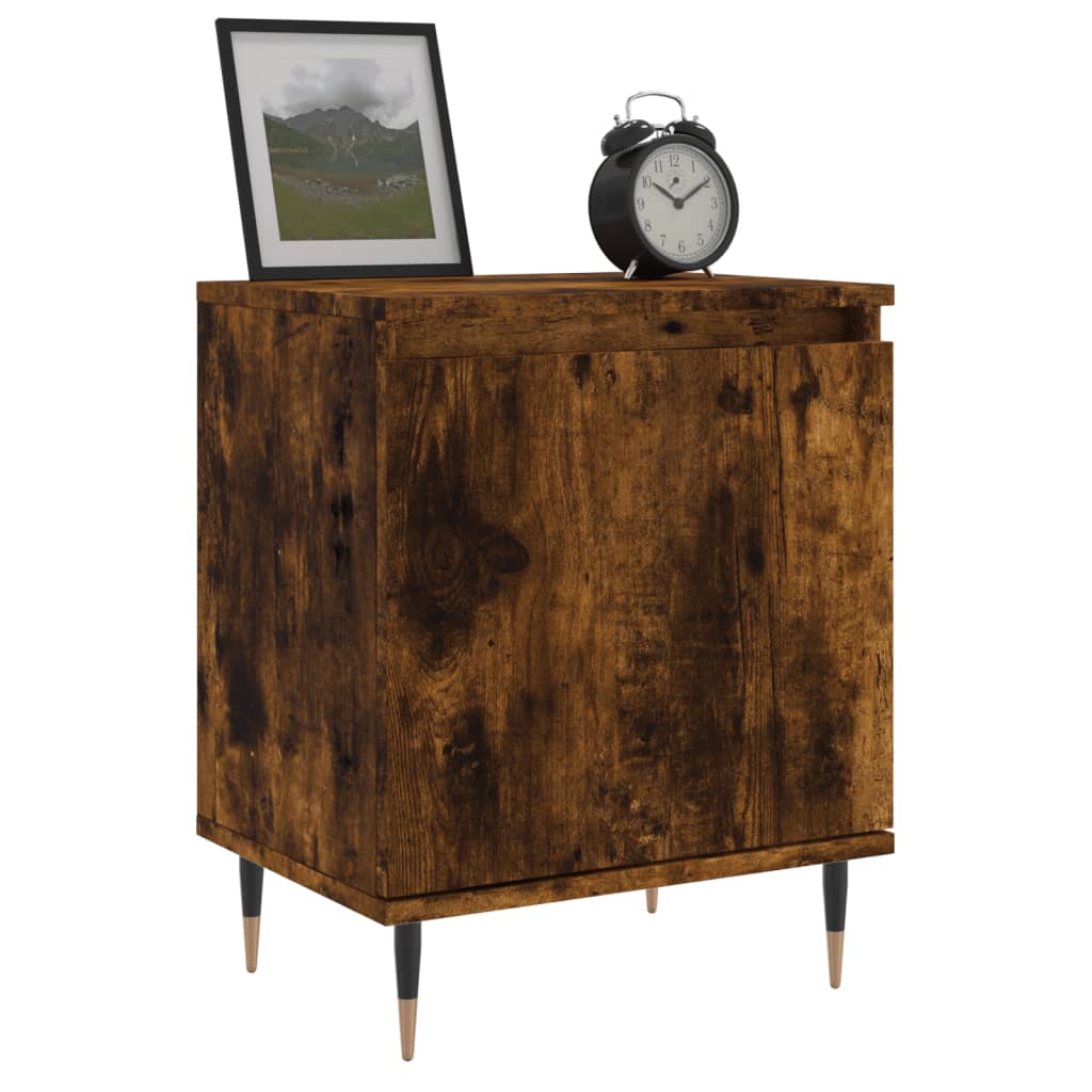 Bedside Cabinet Smoked Oak 40x30x50 cm Engineered Wood