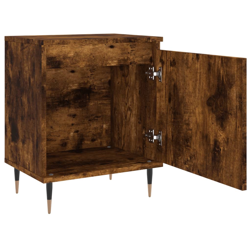 Bedside Cabinet Smoked Oak 40x30x50 cm Engineered Wood