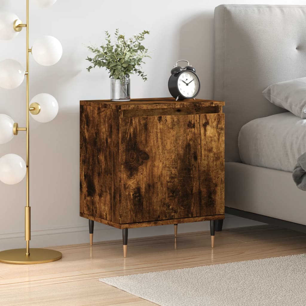 Bedside Cabinet Smoked Oak 40x30x50 cm Engineered Wood
