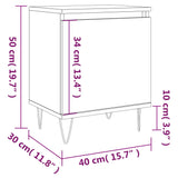 Bedside Cabinet Brown Oak 40x30x50 cm Engineered Wood