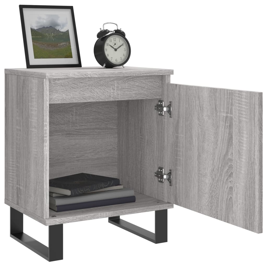 Bedside Cabinet Grey Sonoma 40x30x50 cm Engineered Wood