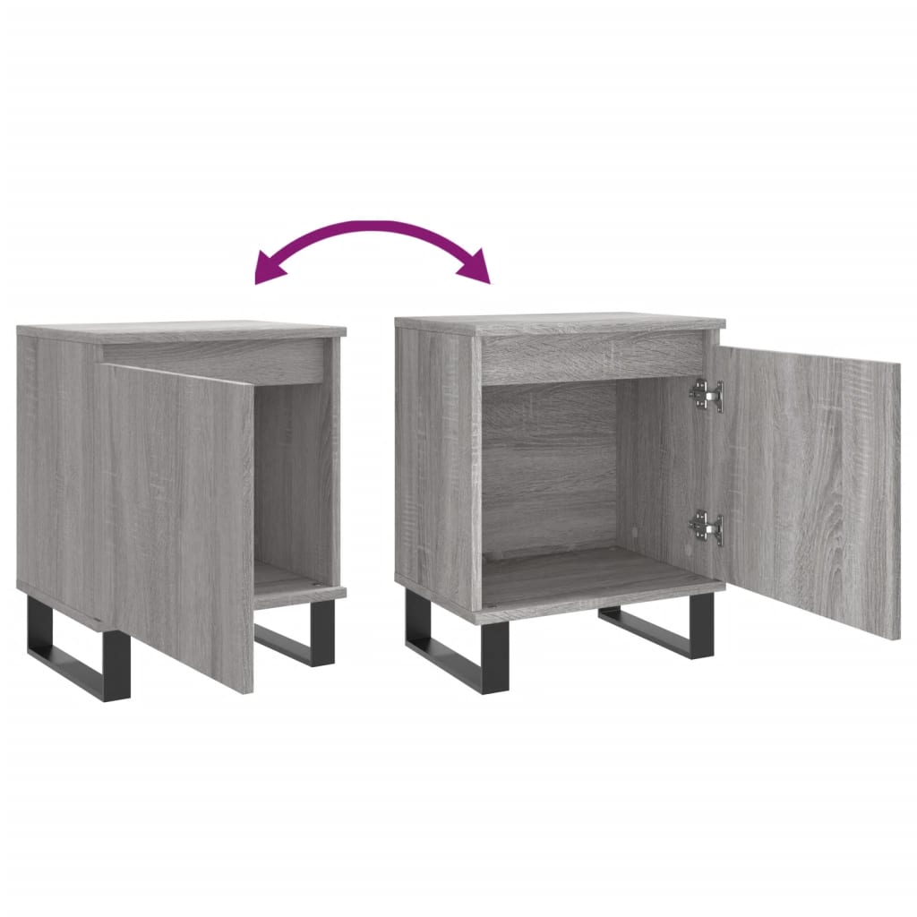 Bedside Cabinet Grey Sonoma 40x30x50 cm Engineered Wood