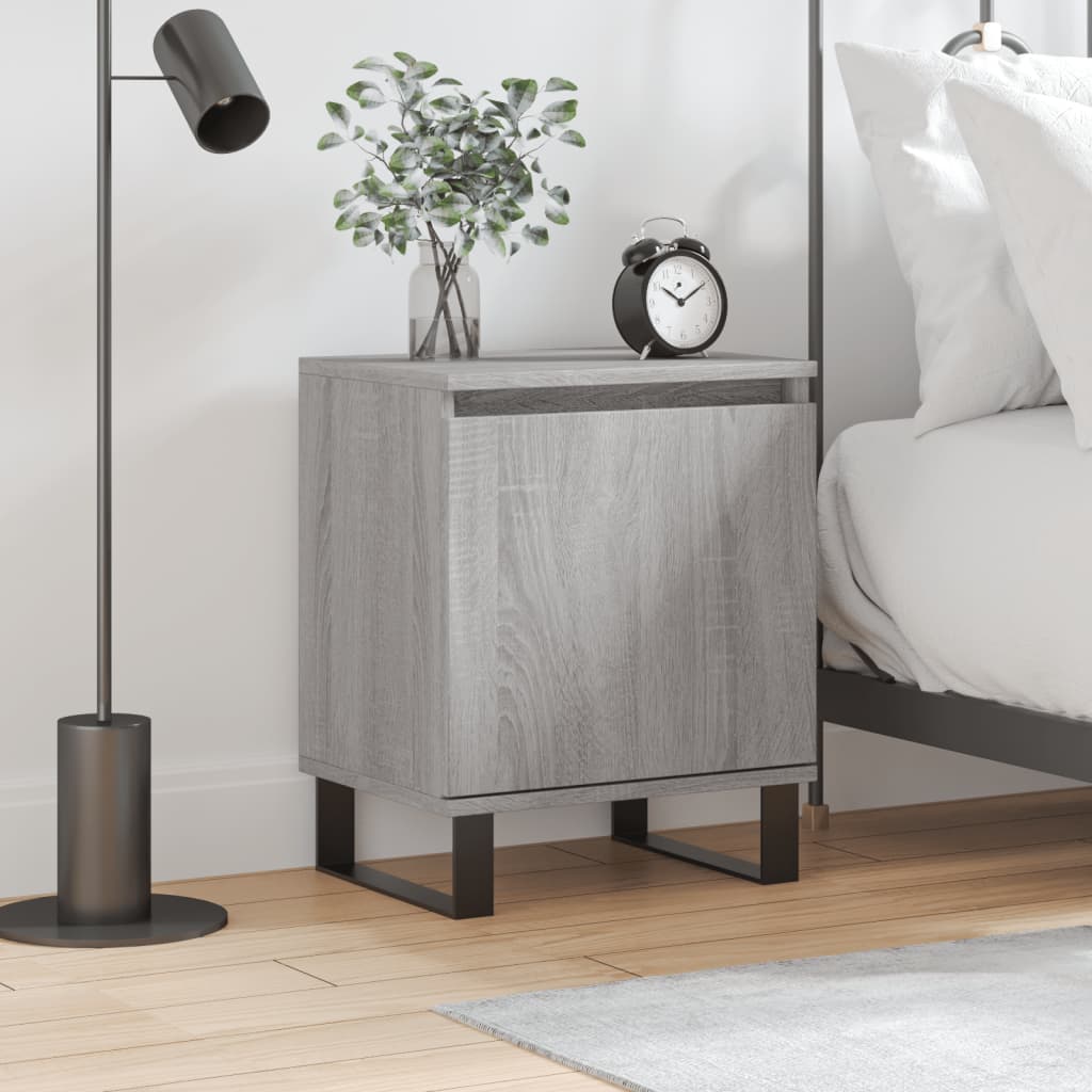 Bedside Cabinet Grey Sonoma 40x30x50 cm Engineered Wood