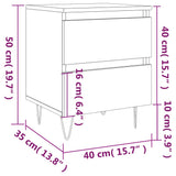 Bedside Cabinet Smoked Oak 40x35x50 cm Engineered Wood