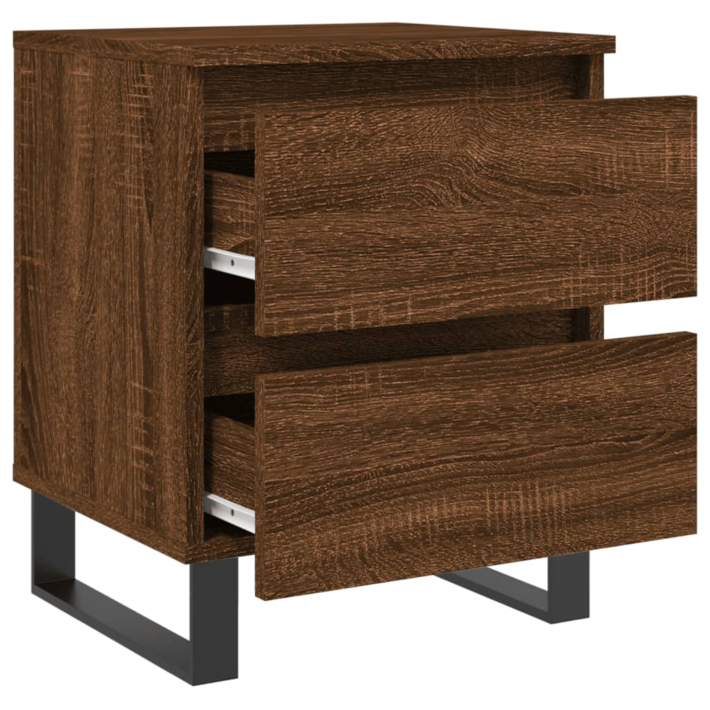 Bedside Cabinets 2 pcs Brown Oak 40x35x50 cm Engineered Wood