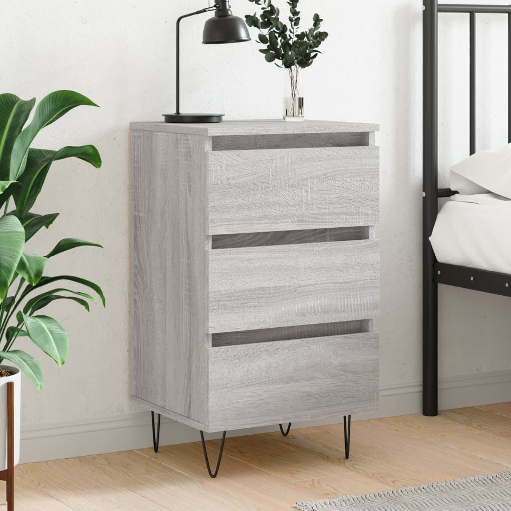 Bedside Cabinet Grey Sonoma 40x35x69 cm Engineered Wood