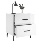 Bedside Cabinets 2 pcs High Gloss White 40x35x47.5 cm Engineered Wood