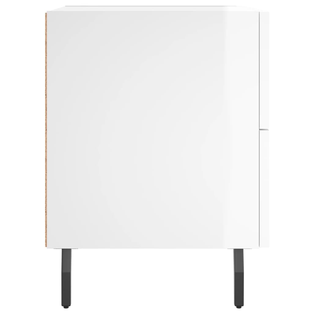 Bedside Cabinets 2 pcs High Gloss White 40x35x47.5 cm Engineered Wood