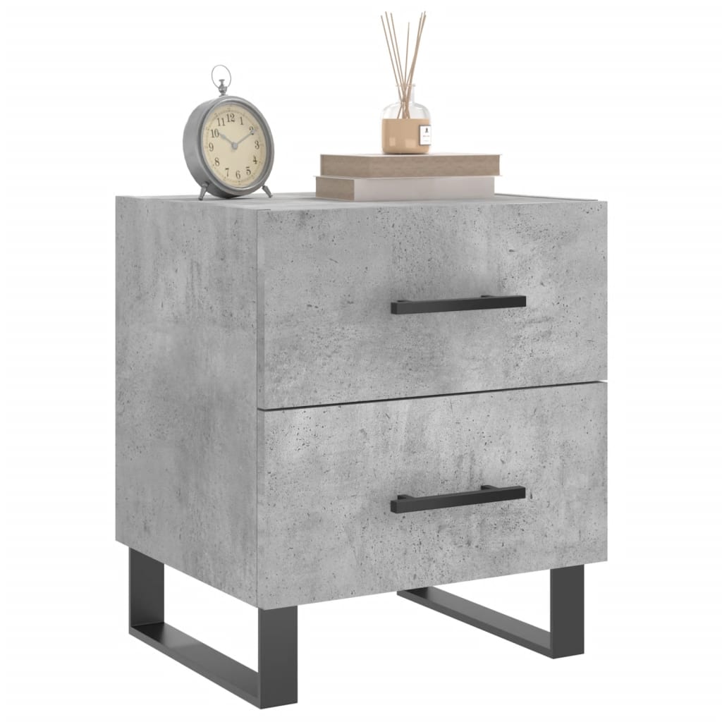 Bedside Cabinets 2 pcs Concrete Grey 40x35x47.5 cm Engineered Wood