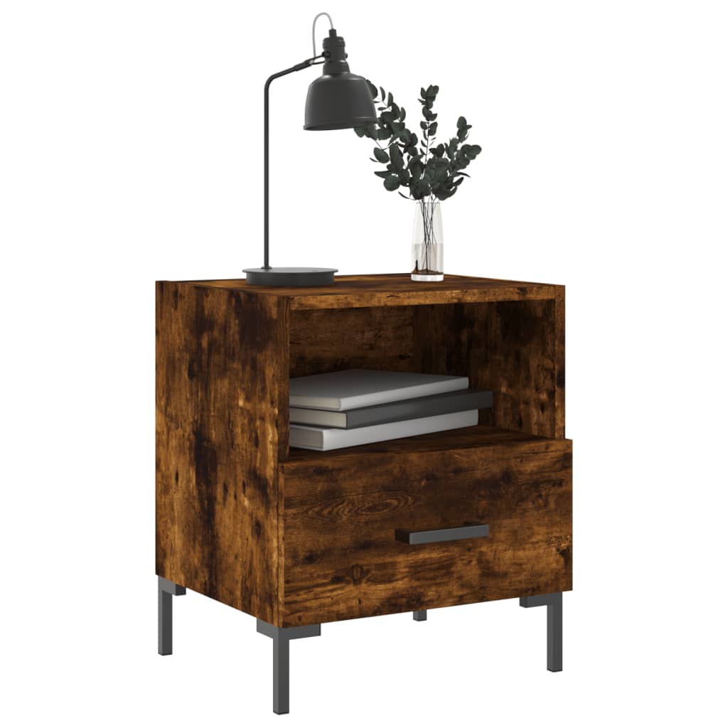 Bedside Cabinets 2 pcs Smoked Oak 40x35x47.5 cm Engineered Wood