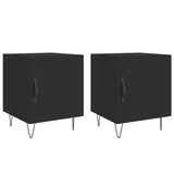 Bedside Cabinets 2 pcs Black 40x40x50 cm Engineered Wood