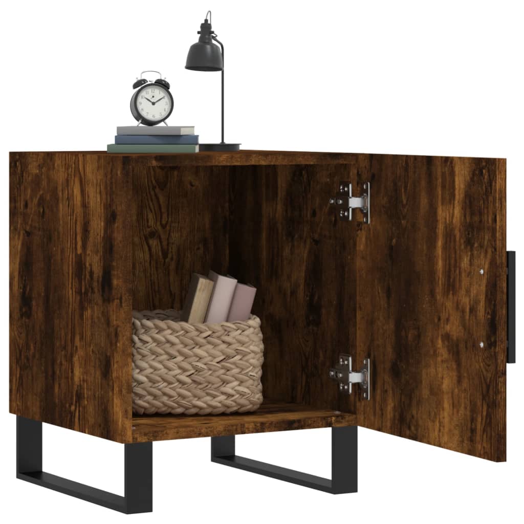 Bedside Cabinets 2 pcs Smoked Oak 40x40x50 cm Engineered Wood