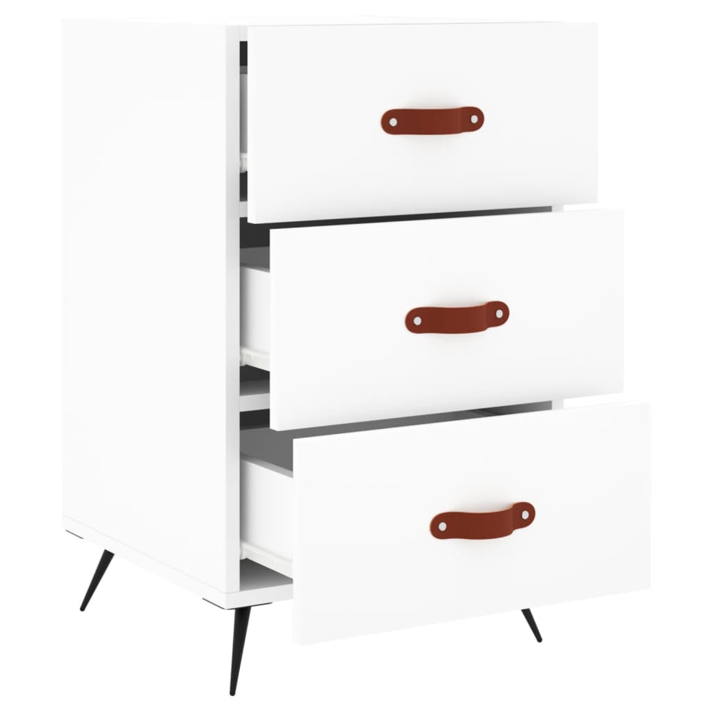 Bedside Cabinet White 40x40x66 cm Engineered Wood