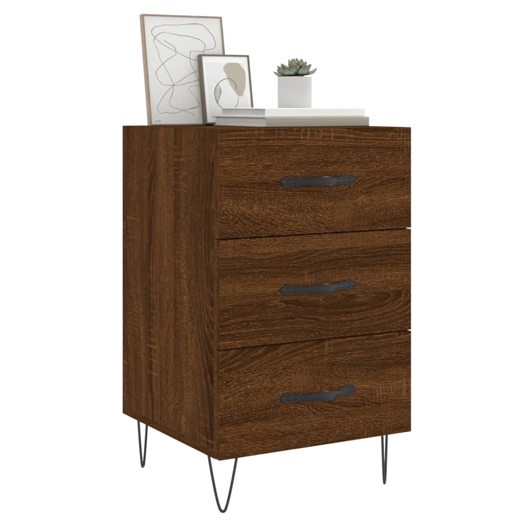 Bedside Cabinet Brown Oak 40x40x66 cm Engineered Wood