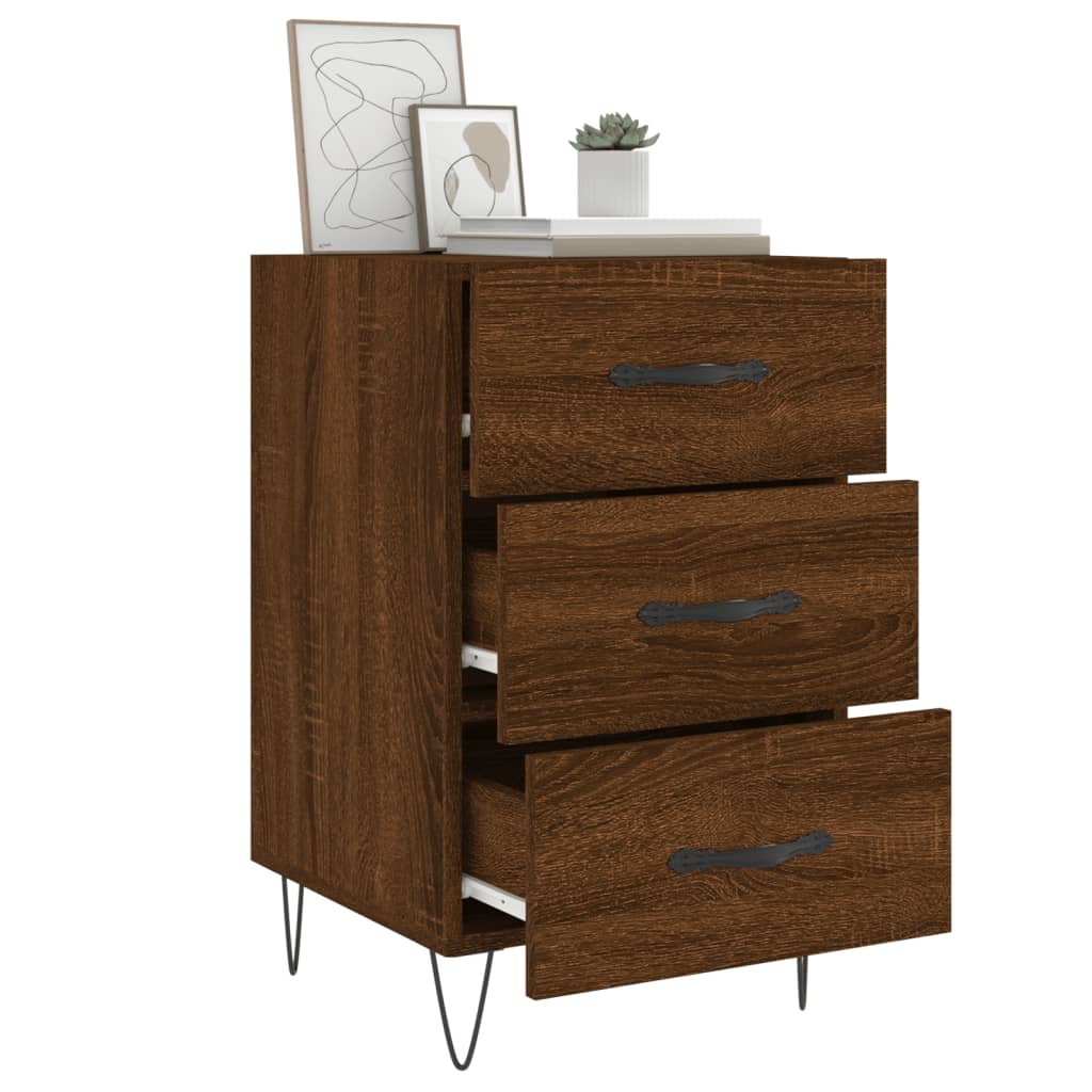 Bedside Cabinet Brown Oak 40x40x66 cm Engineered Wood