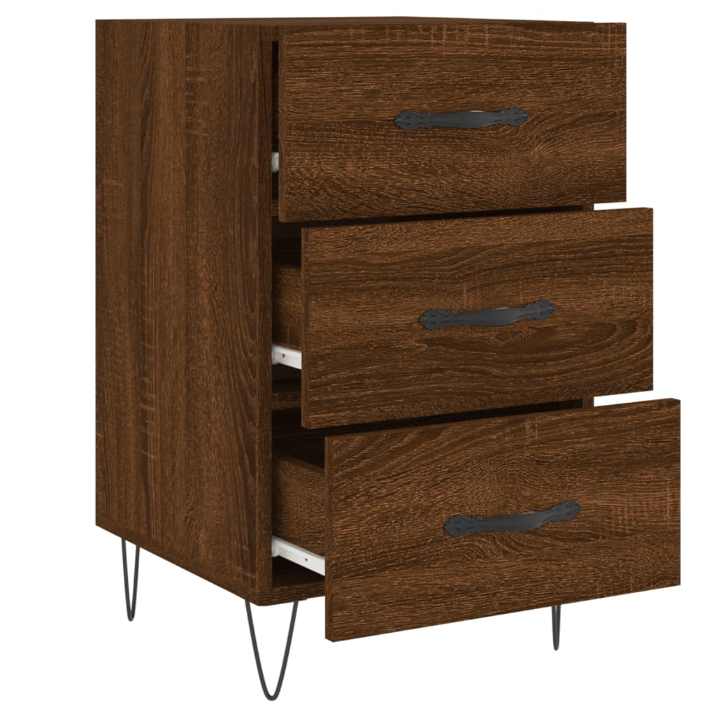 Bedside Cabinet Brown Oak 40x40x66 cm Engineered Wood