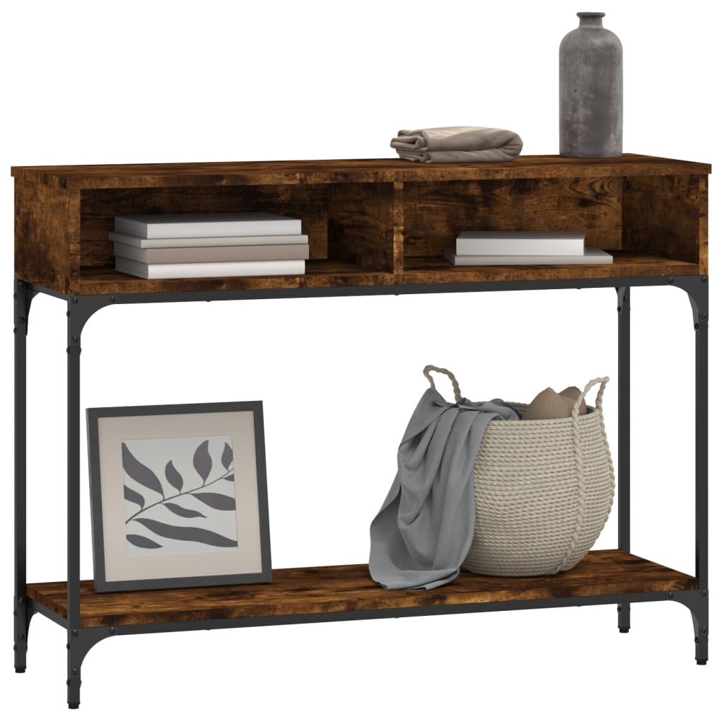 Console Table Smoked Oak 100x30.5x75 cm Engineered Wood