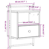 Bedside Cabinet Wall-mounted Smoked Oak 40x30x61 cm Engineered Wood