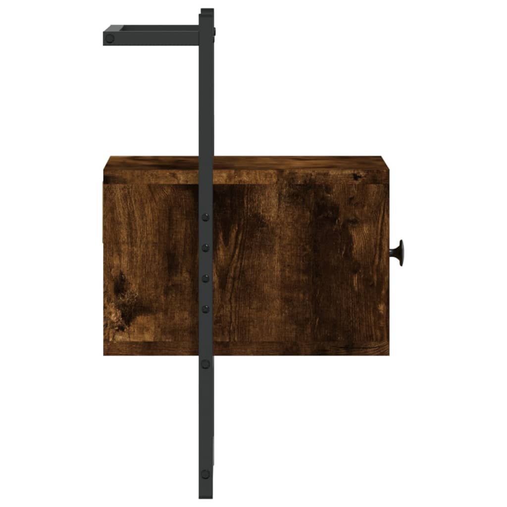 Bedside Cabinets Wall-mounted 2 pcs Smoked Oak 35x30x51 cm Engineered Wood