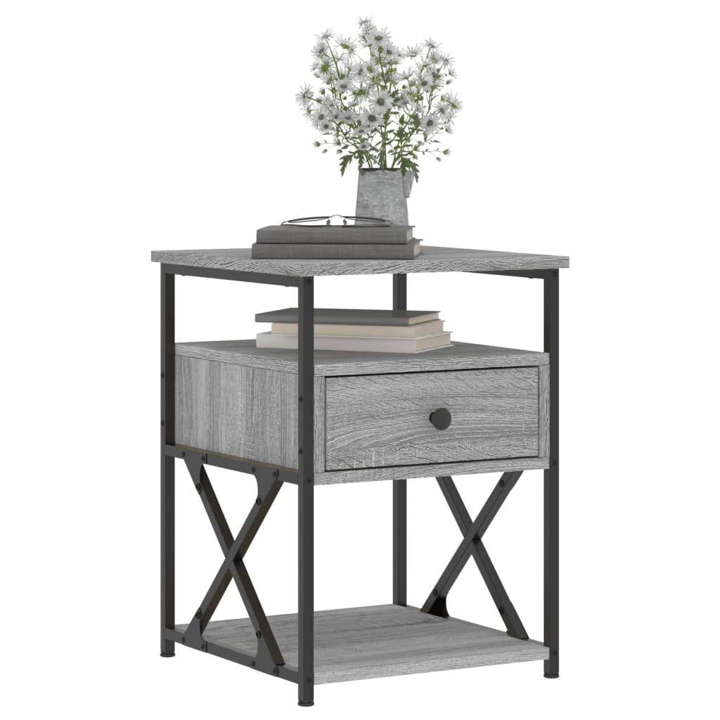 Bedside Cabinet Grey Sonoma 40x42x55 cm Engineered Wood