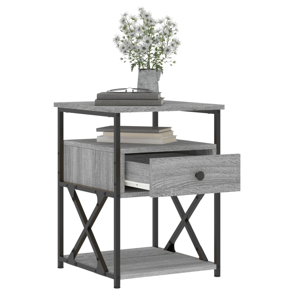 Bedside Cabinet Grey Sonoma 40x42x55 cm Engineered Wood