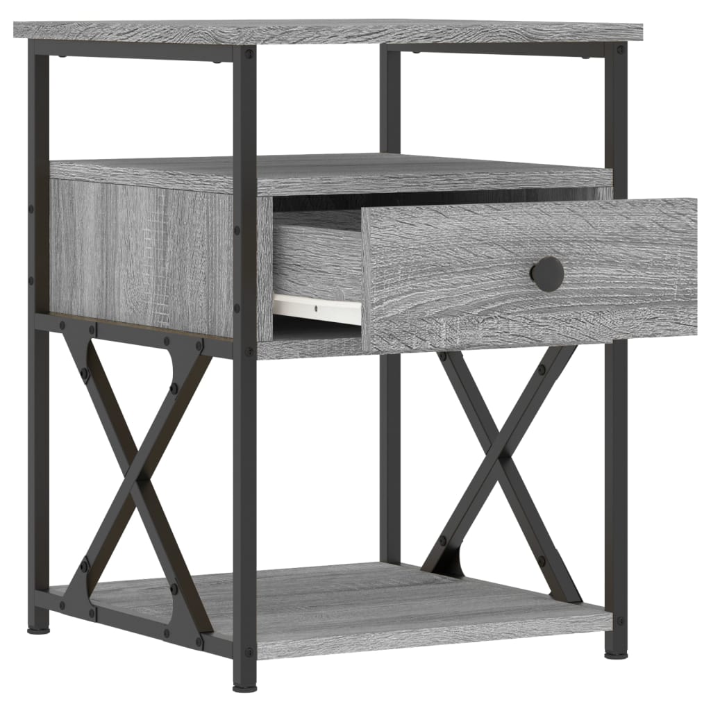 Bedside Cabinet Grey Sonoma 40x42x55 cm Engineered Wood