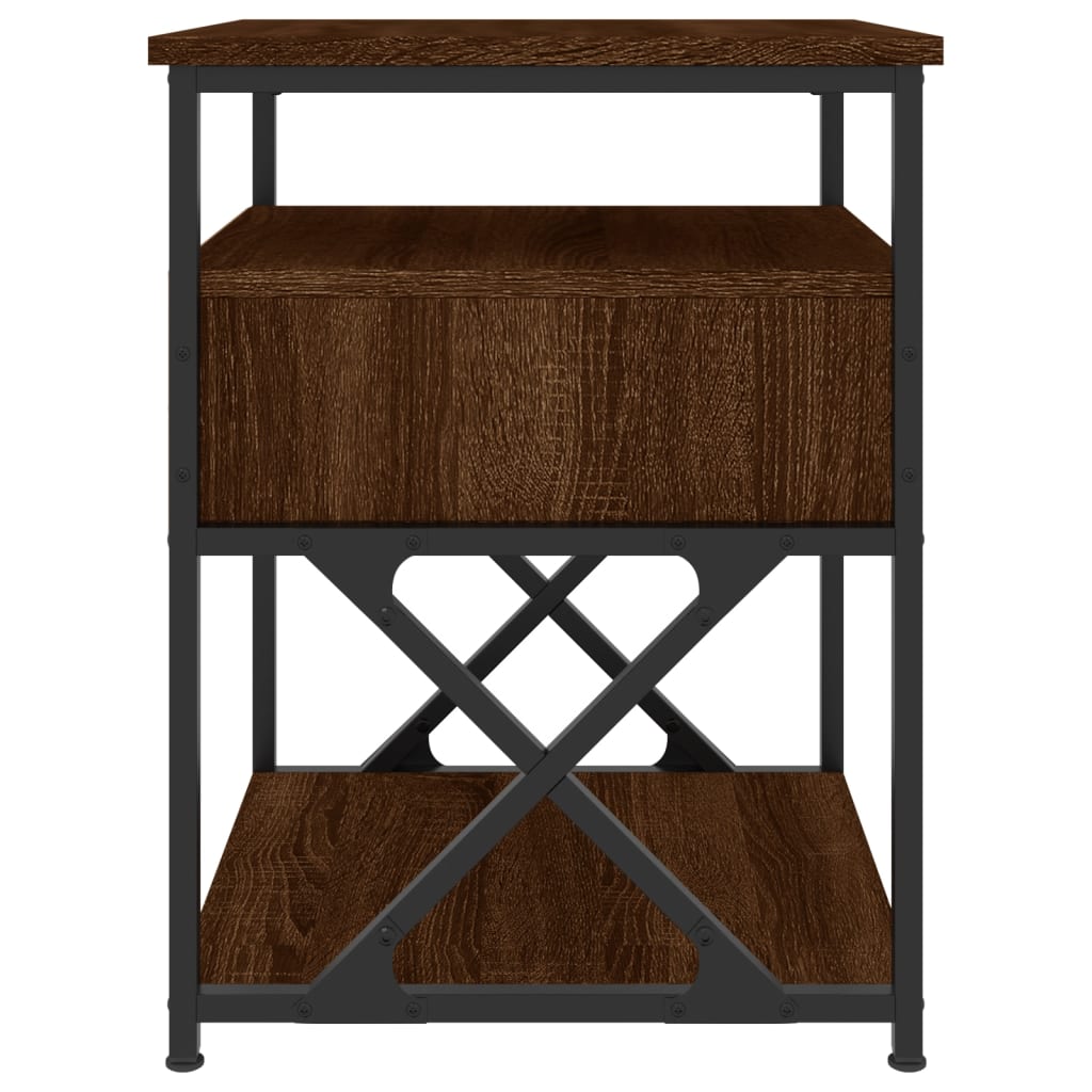 Bedside Cabinet Brown Oak 40x42x55 cm Engineered Wood