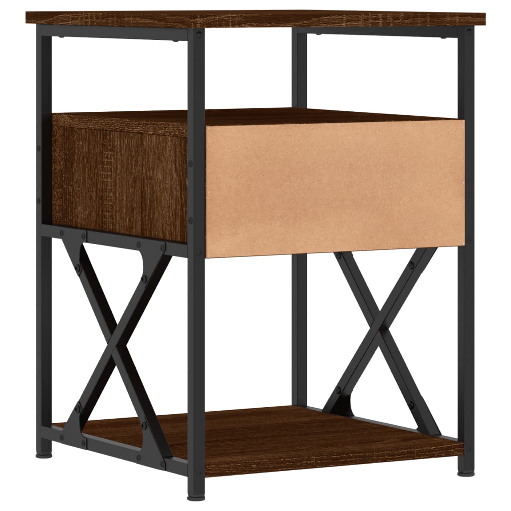 Bedside Cabinet Brown Oak 40x42x55 cm Engineered Wood