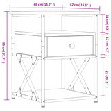 Bedside Cabinet Brown Oak 40x42x55 cm Engineered Wood