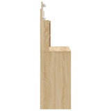 Dressing Table with LED Lights Sonoma Oak 96x40x142 cm