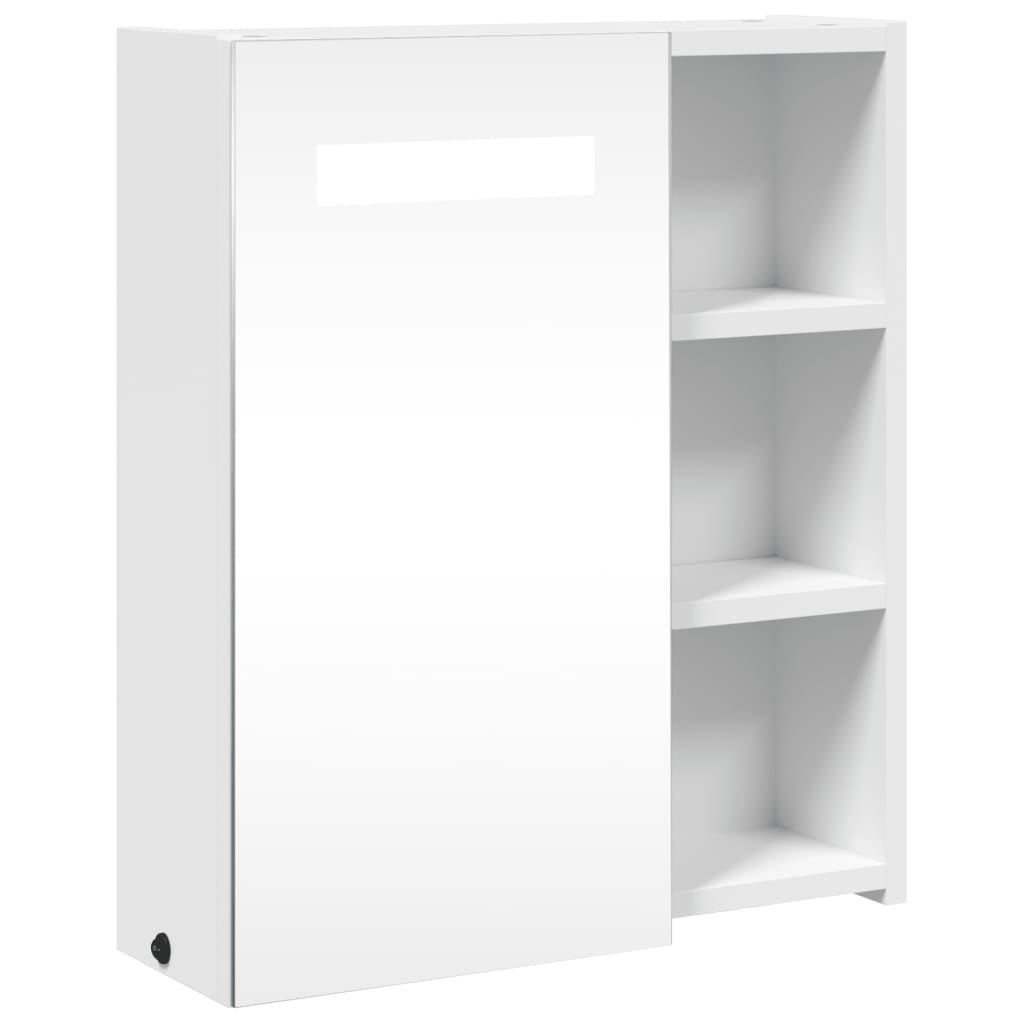 Bathroom Mirror Cabinet with LED Light White 45x13x52 cm
