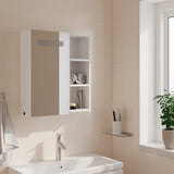 Bathroom Mirror Cabinet with LED Light White 45x13x52 cm