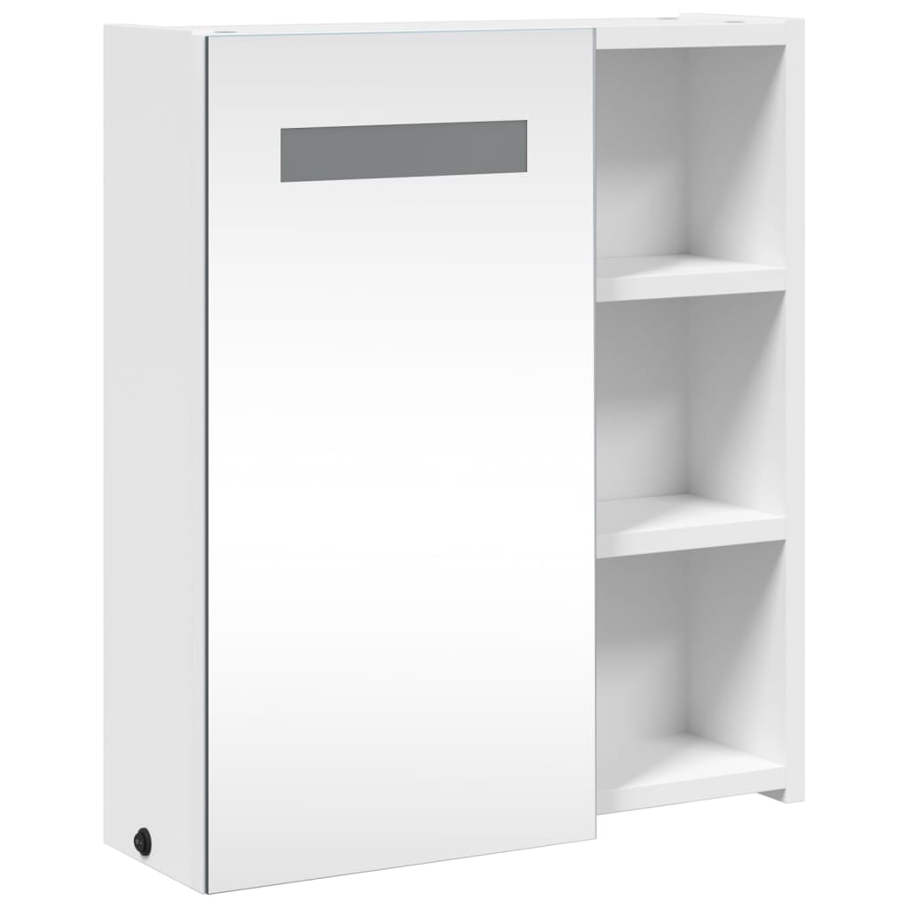 Bathroom Mirror Cabinet with LED Light White 45x13x52 cm