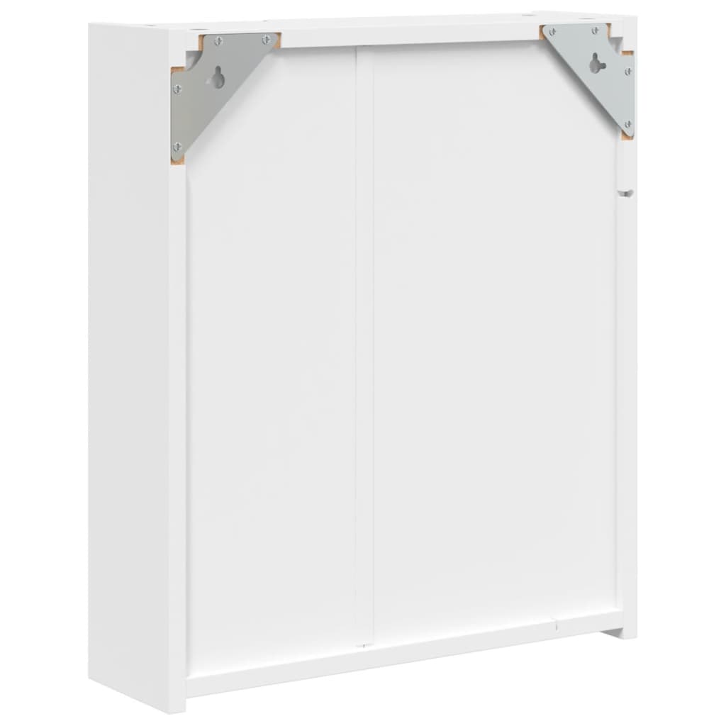 Bathroom Mirror Cabinet with LED Light White 45x13x52 cm
