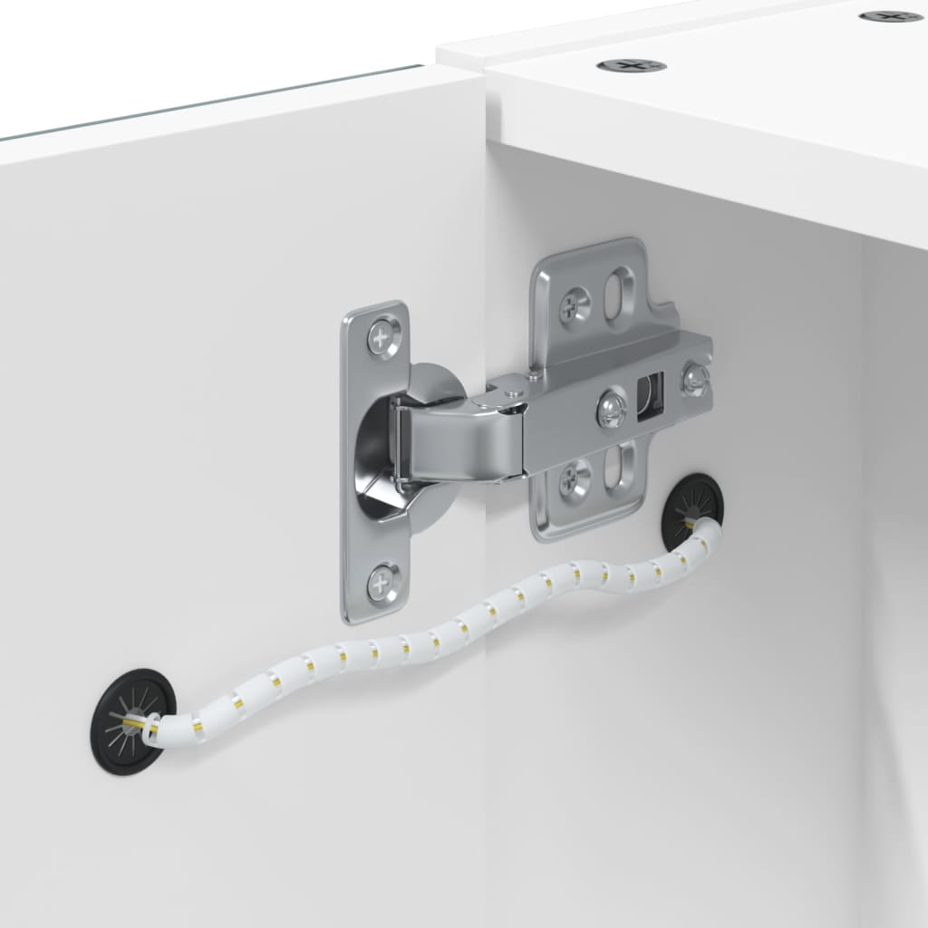Bathroom Mirror Cabinet with LED Light White 45x13x52 cm