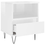 Bedside Cabinets 2 pcs High Gloss White 40x35x50 cm Engineered Wood