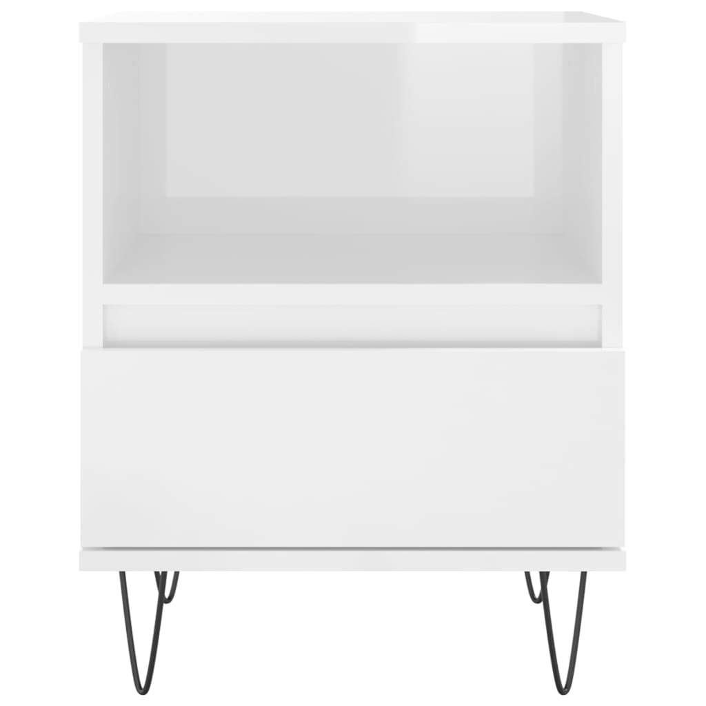 Bedside Cabinets 2 pcs High Gloss White 40x35x50 cm Engineered Wood