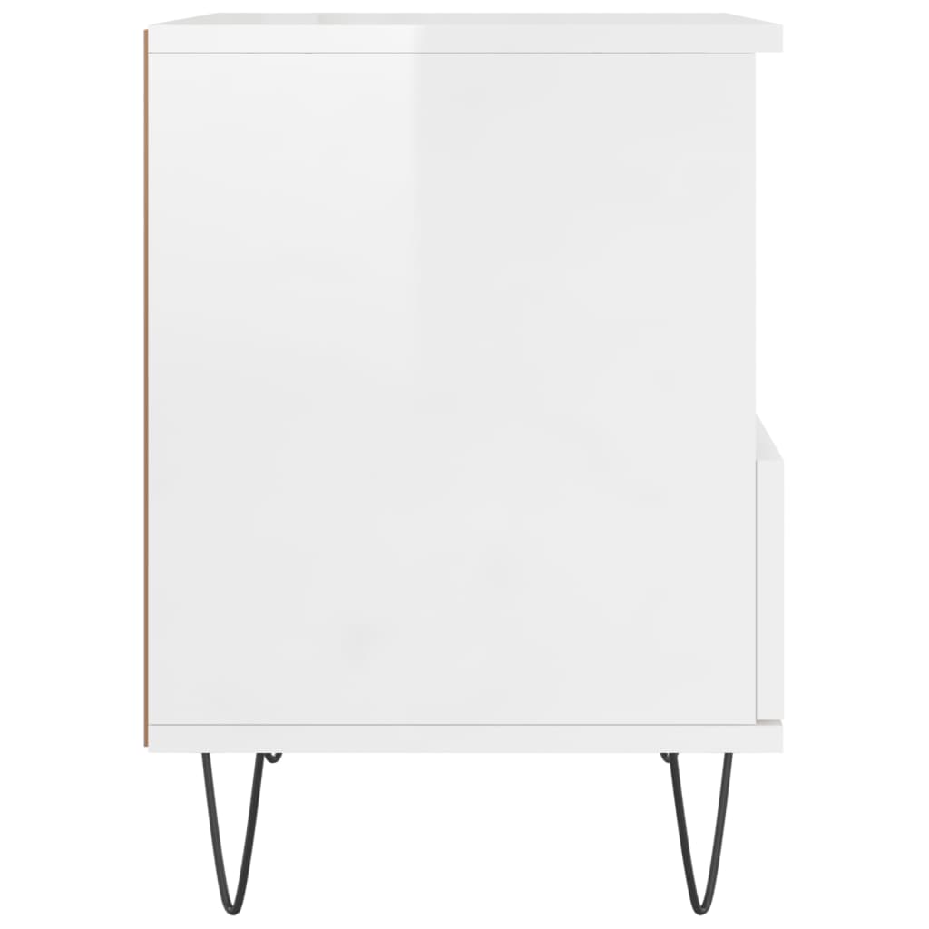 Bedside Cabinets 2 pcs High Gloss White 40x35x50 cm Engineered Wood