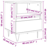 Bedside Cabinet Grey Sonoma 40x35x50 cm Engineered Wood