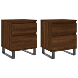 Bedside Cabinets 2 pcs Brown Oak 40x35x50 cm Engineered Wood