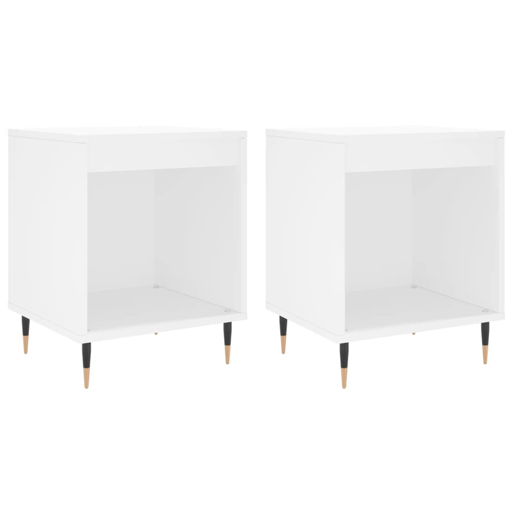 Bedside Cabinets 2 pcs White 40x35x50 cm Engineered Wood