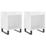 Bedside Cabinets 2 pcs High Gloss White 40x35x50 cm Engineered Wood