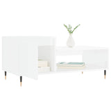 Coffee Table High Gloss White 100x50x45 cm Engineered Wood